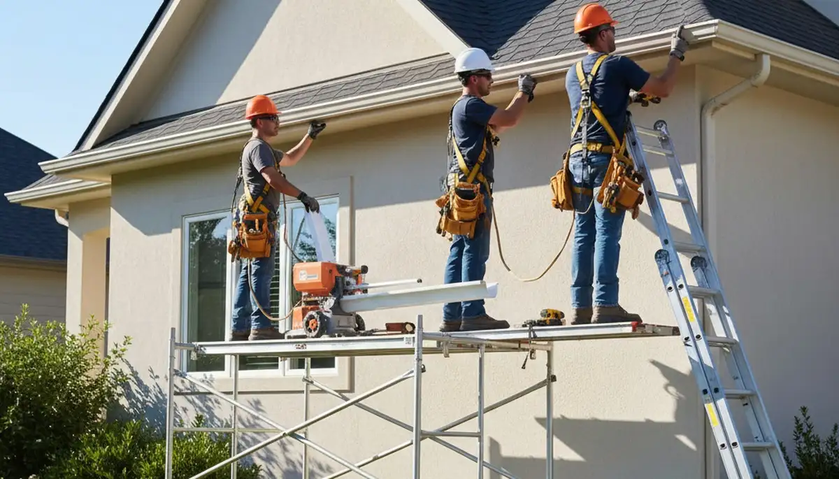 Seamless gutter installation in Virginia Beach, VA for home rain protection