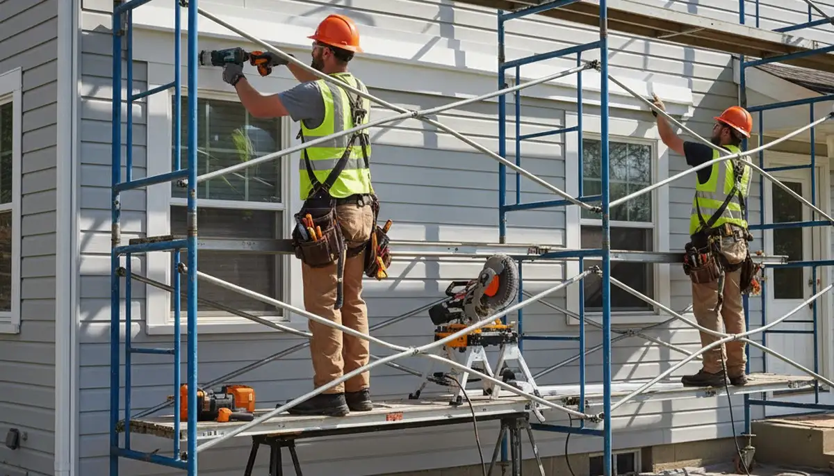 Vinyl siding installation on a Virginia Beach, VA home for coastal weather protection
