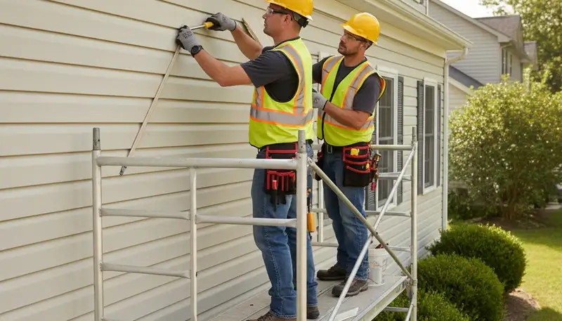 Vinyl siding repair on Virginia Beach, VA home by FX Remodeling & Exteriors
